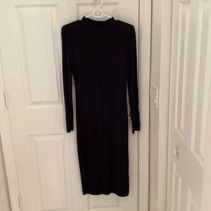 Nasty Gal Long Sleeve Black Midi